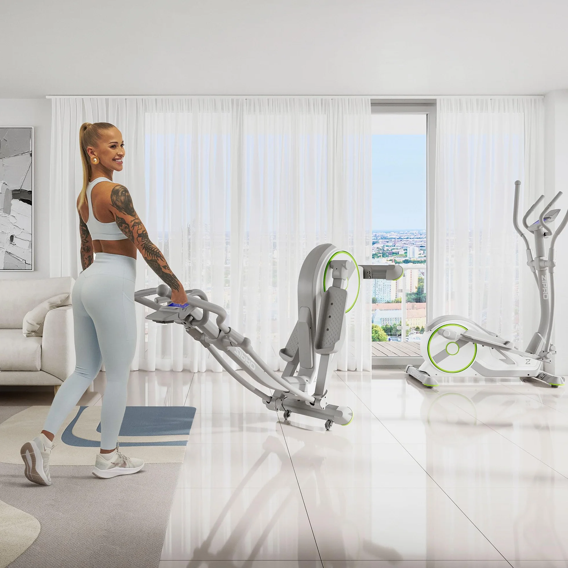 ZIPRO Wave | Orbitrek | Czarny / Biały | Orbitrek do użytku domowego| Urządzenie do treningu cardio | Urządzenie do ćwiczeń | Trenażer domowy | 32 poziomy oporu | Bluetooth