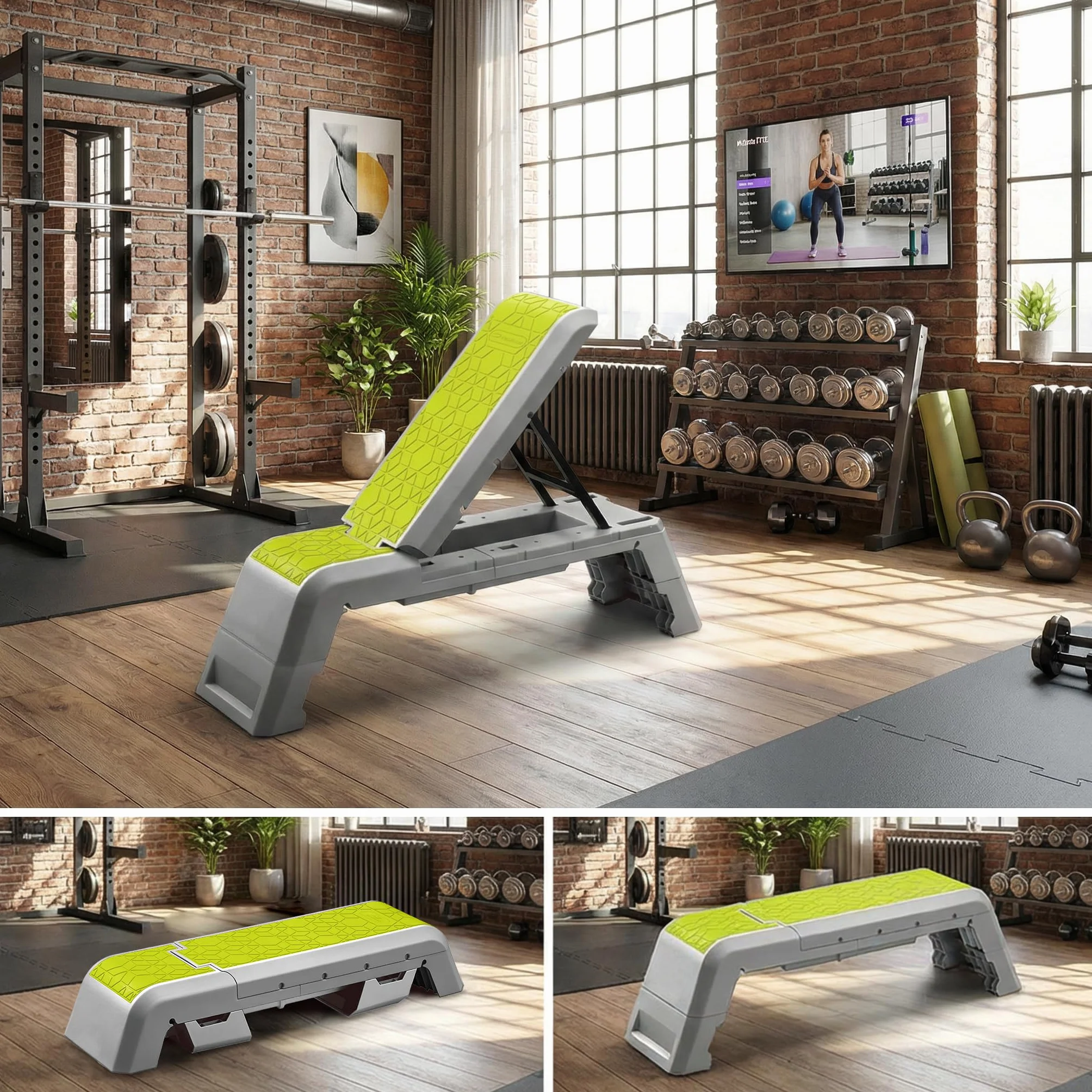 leikefitness Wielofunkcyjna deska aerobowa ze sznurkiem, platforma treningowa, regulowana ławka do hantli, profesjonalny sprzęt fitness do domowej siłowni..