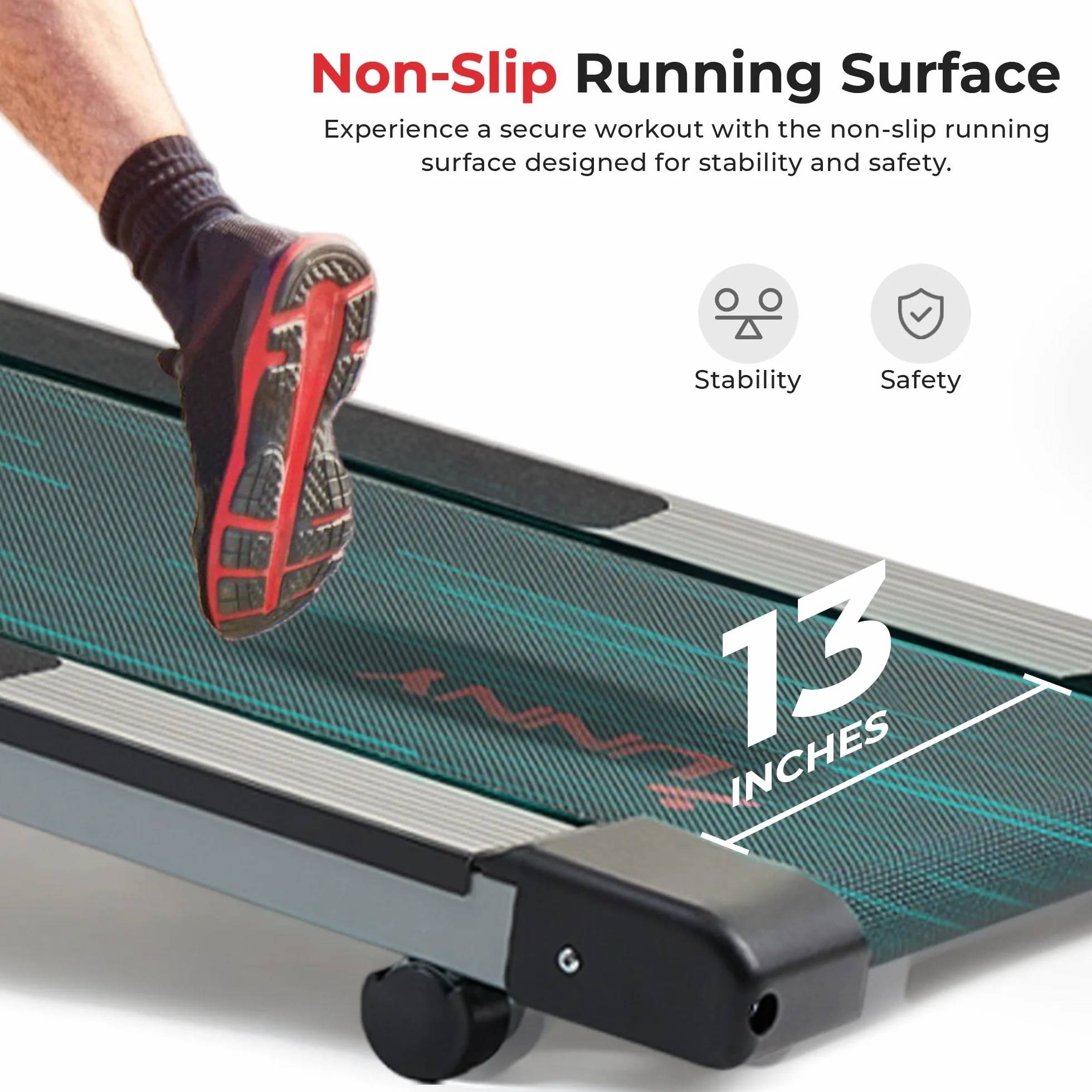 Sunny Health & Fitness SF-T1407M Foldable Treadmill Manual Compact Walking Running Machine Cardio Home Exercise