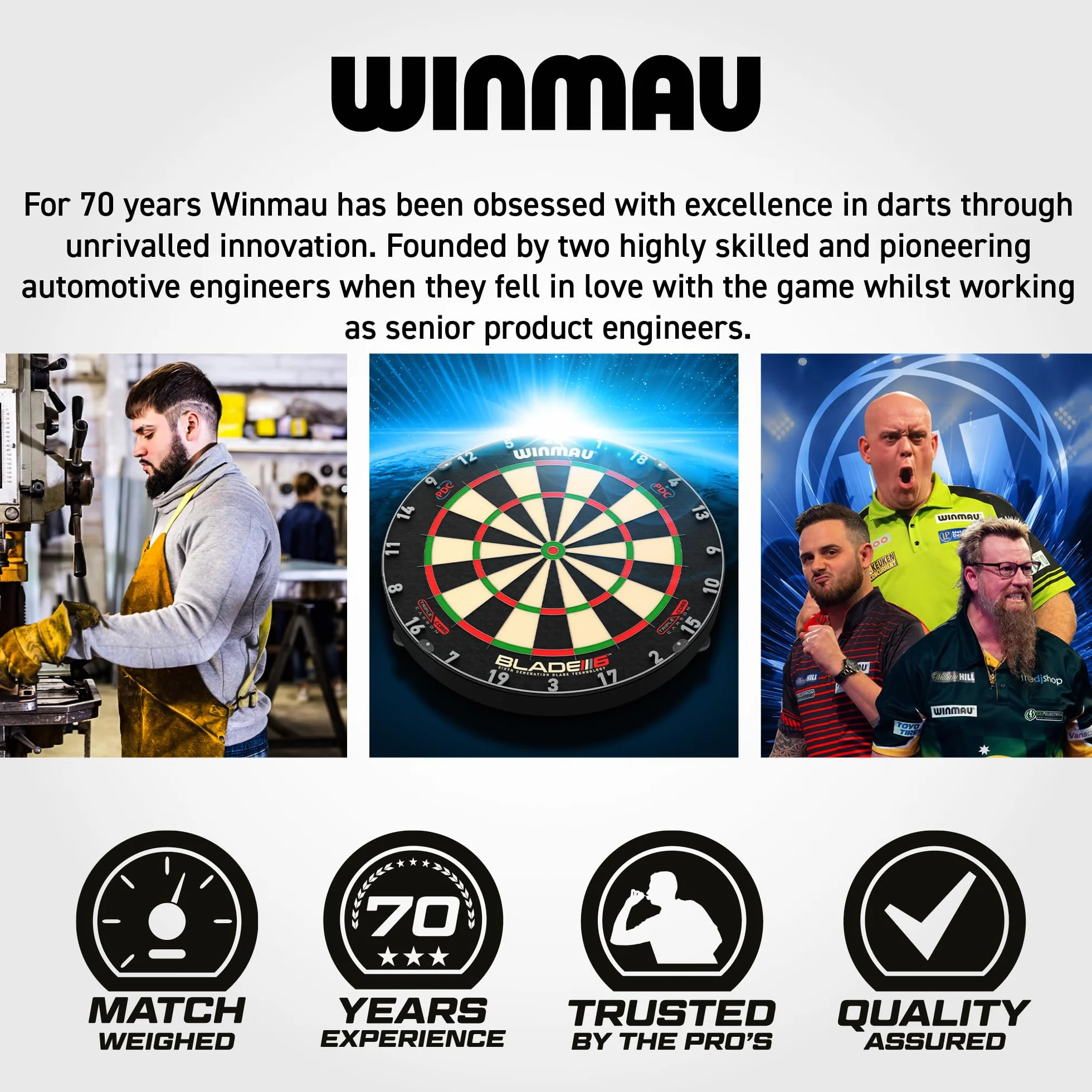 WINMAU Blade 360 Tarcza do rzutek Triple Core Carbon Pełna rotacja Symetryczna Grafika Profesjonalna tarcza do darta PDC