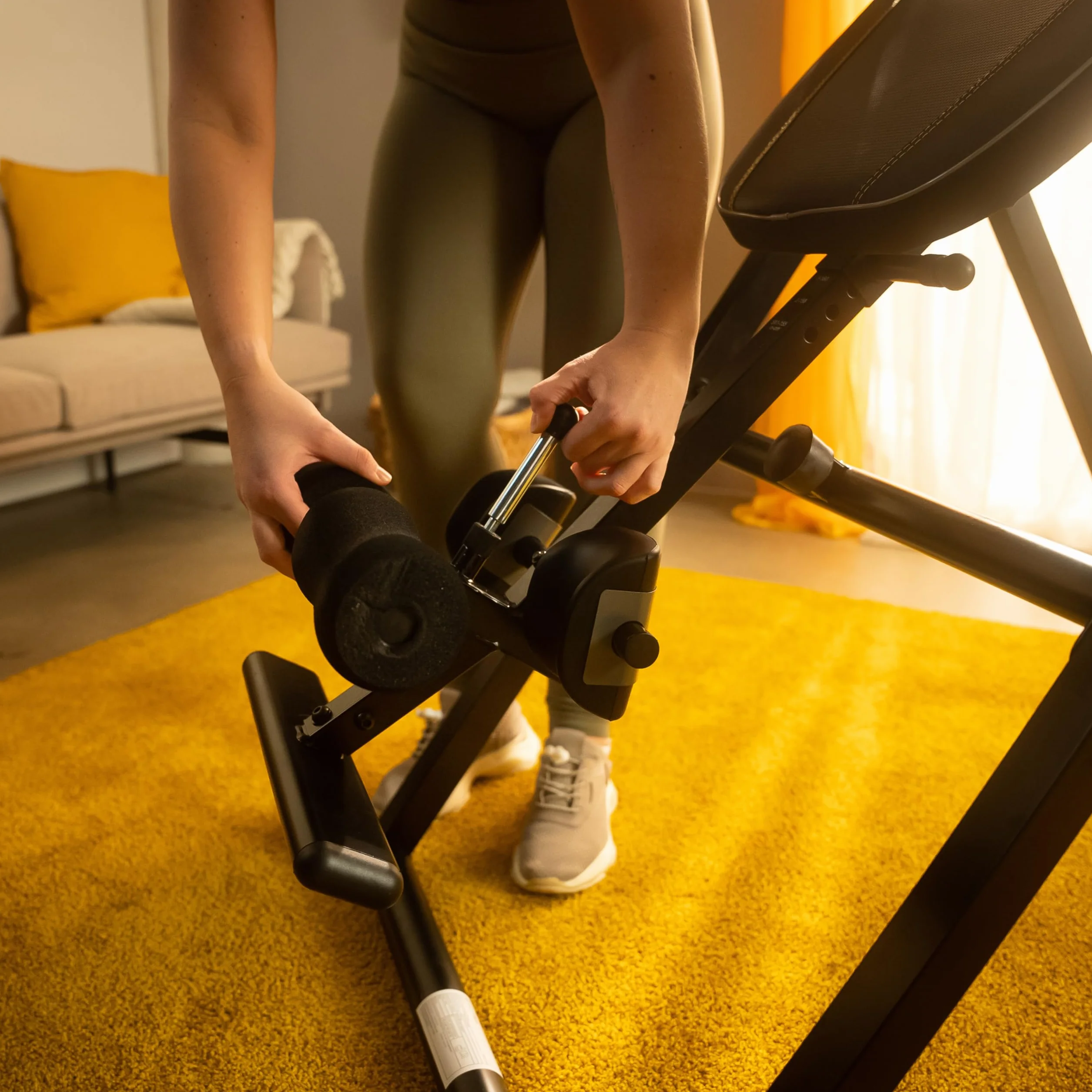 SportPlus SPINEFLEX ławka inwersyjna składana 4 kąty inwersji trenażer grawitacyjny do 135 kg