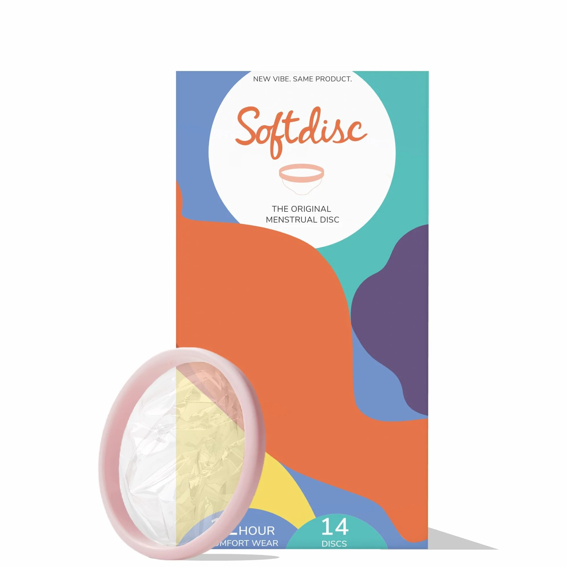 Softdisc Menstrual Discs | jednorazowe dyski z okresem czasu | alternatywa dla tamponu, bandaża lub kubka | pojemność 5 super tamponów | 14 sztuk