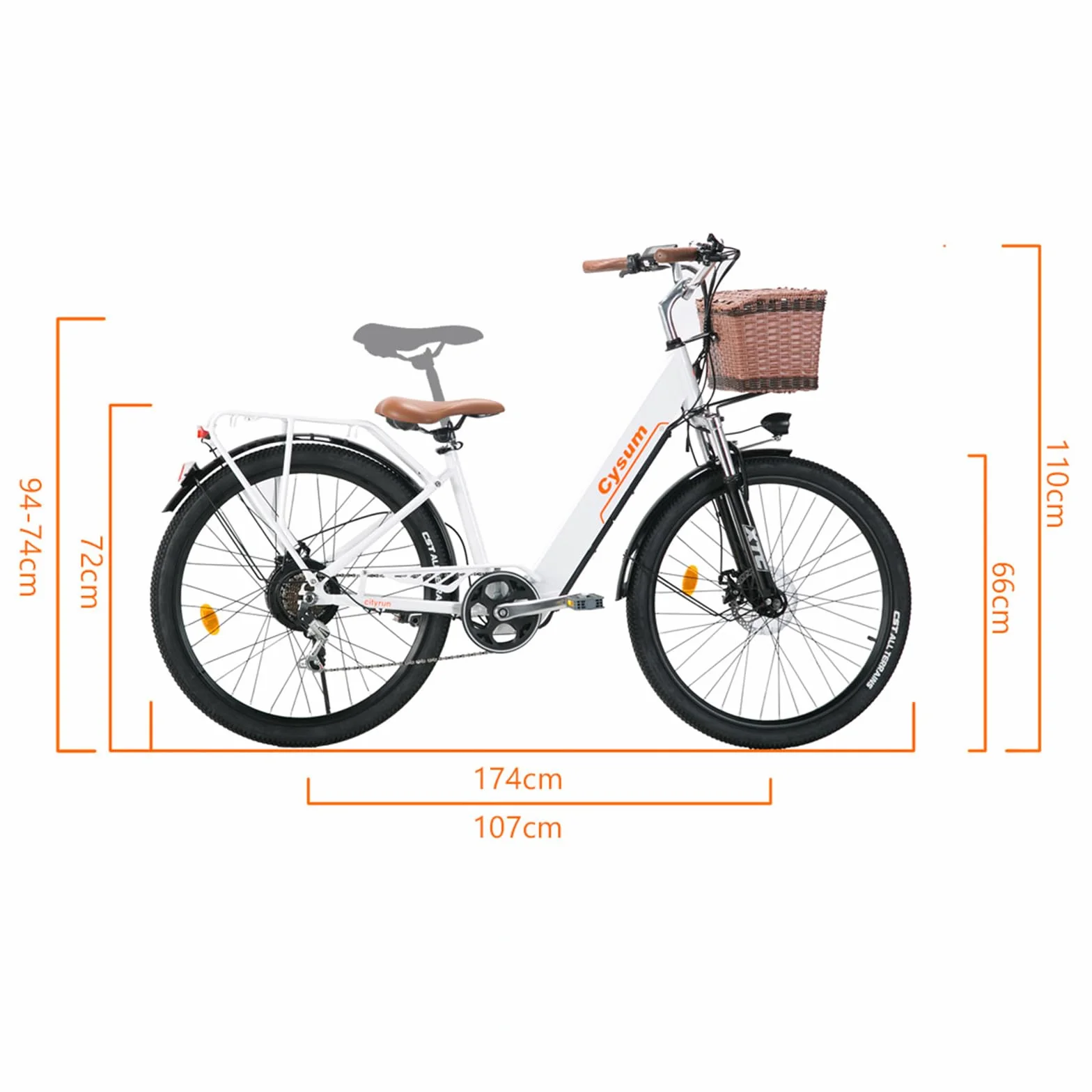 Rower elektryczny damski 26 cali miejski 250 W 25 km/h E-Bike City bateria 360 Wh hamulec tarczowy