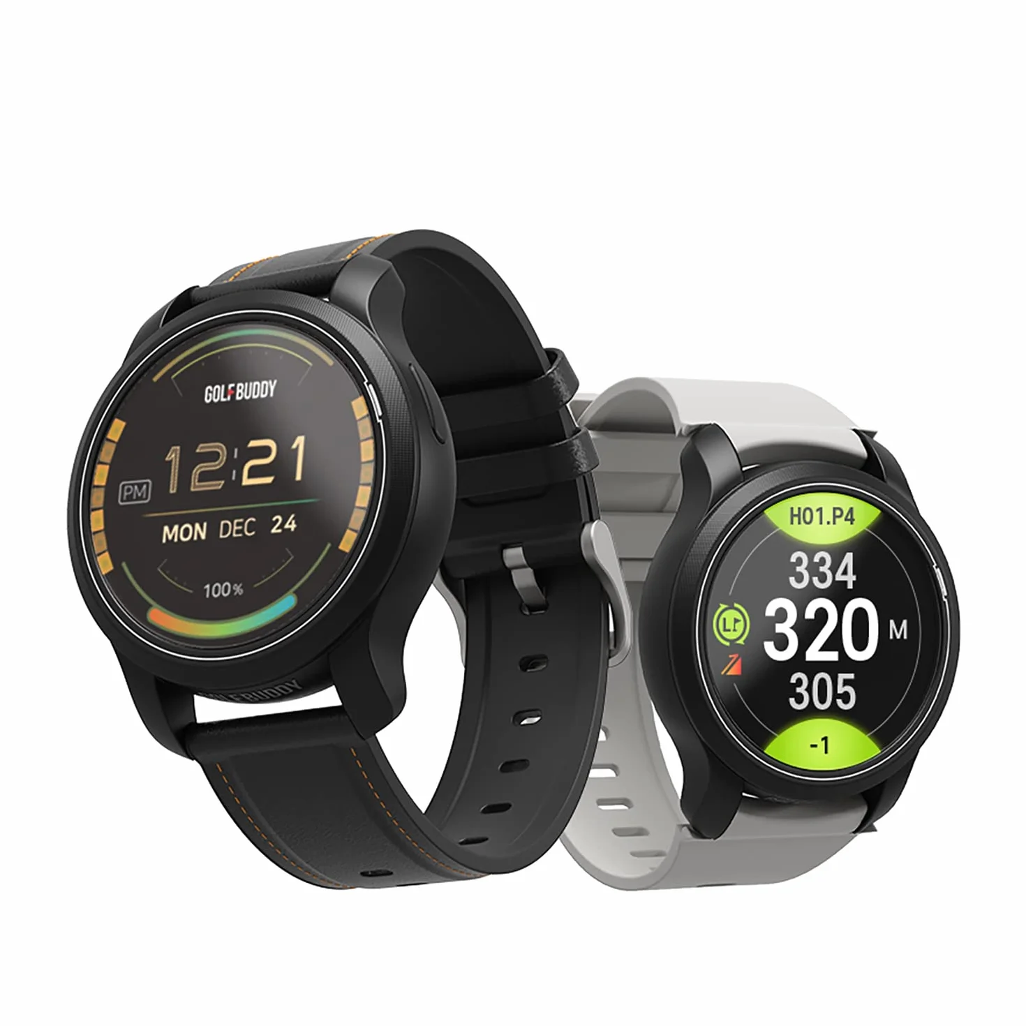 GolfBuddy Aim W12 GPS Zegarek golfowy kolorowy ekran dotykowy zielony undulation podgląd otworów