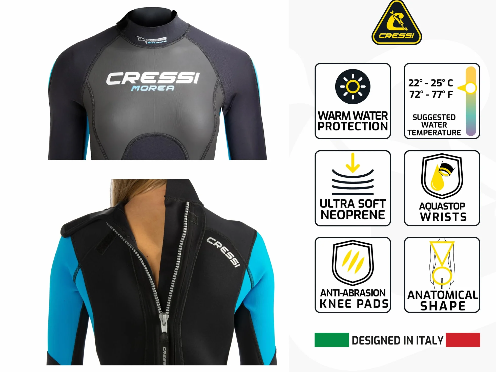 Cressi Morea Lady Monopiece Wetsuit 3 mm - All-In-One Neopren High Stretch dla kobiet
