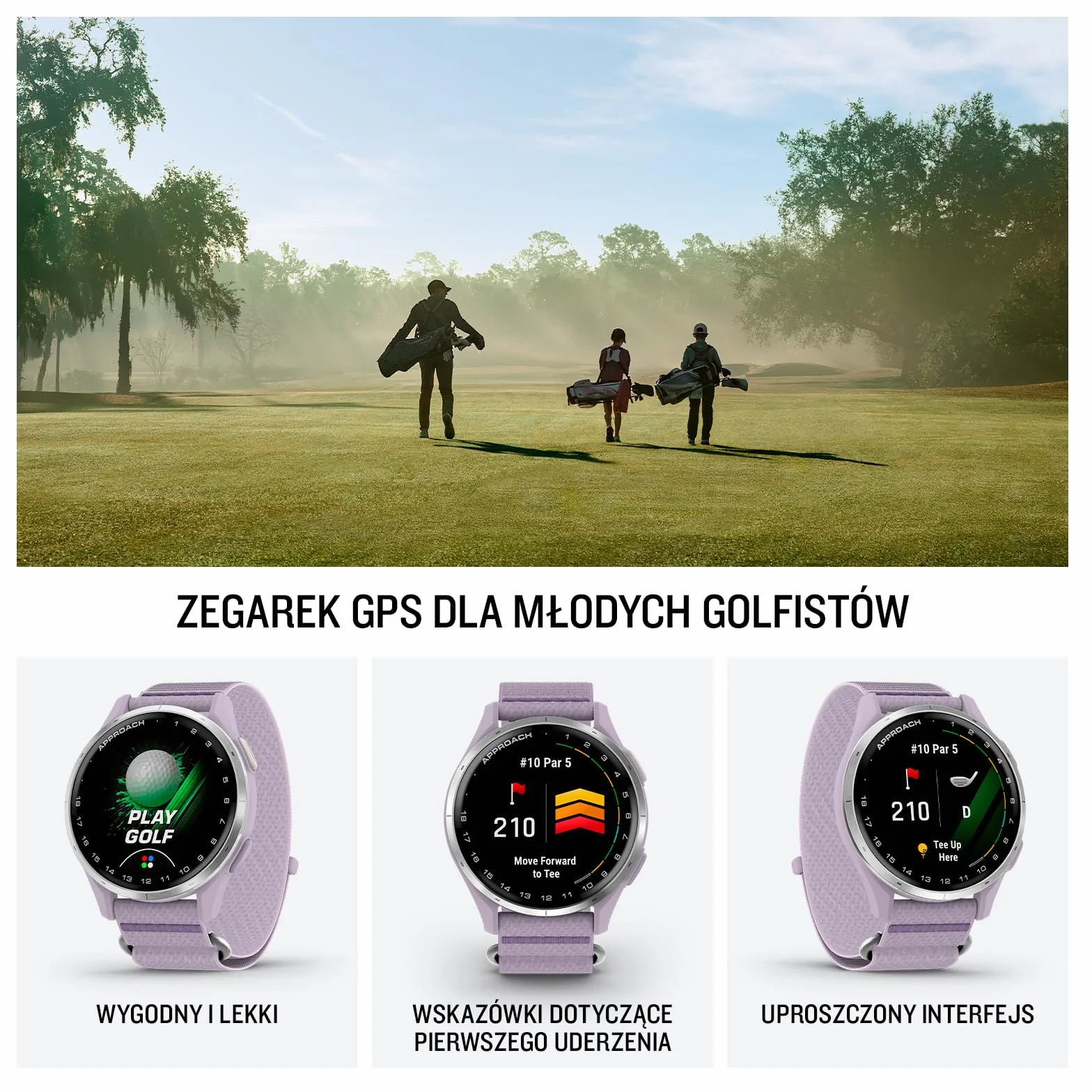 Garmin Approach J1 43mm Junior Teen Golf GPS Watch Lilac